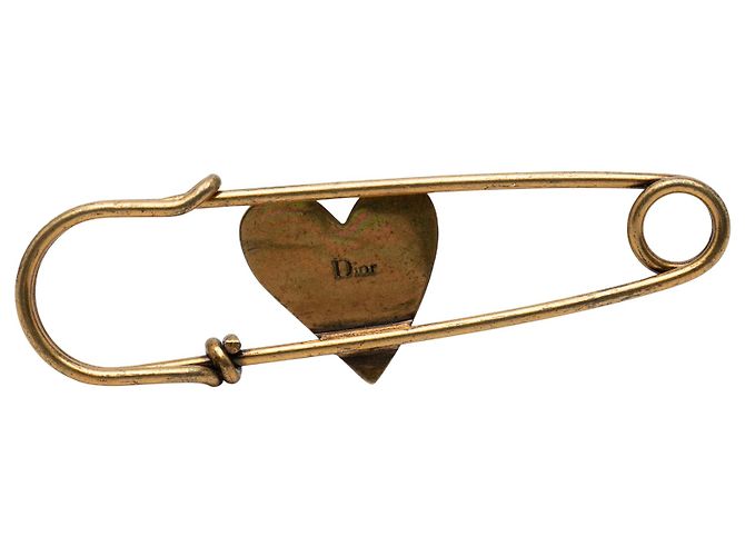 Spilla a forma di cuore in smalto dorato Dior D'oro - vista 2