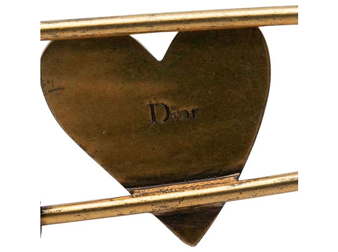 Spilla a forma di cuore in smalto dorato Dior D'oro - vista 3