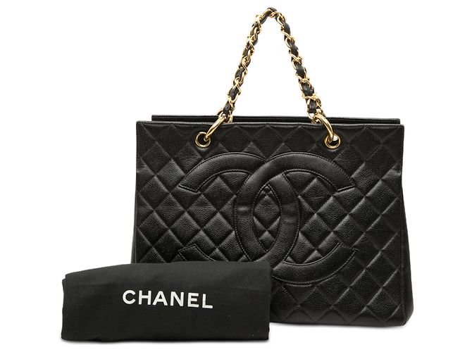 Tote Chanel Black Grand CC Caviar Timeless Nero - vista 11