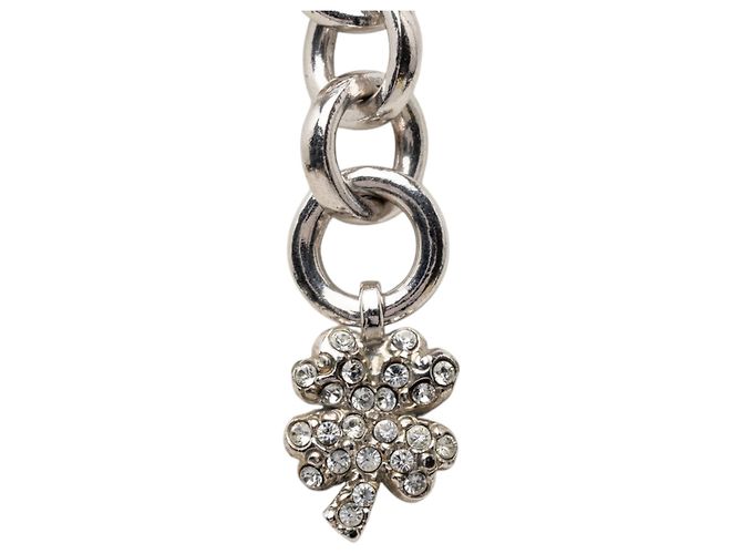 Collana con pendente Chanel Silver CC Brass Strass Argento - vista 2