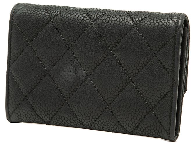 Porta-cartões Chanel Black CC matelassê em caviar Preto - vista 2