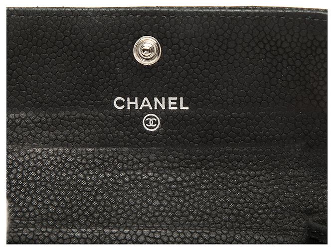 Porta-cartões Chanel Black CC matelassê em caviar Preto - vista 5