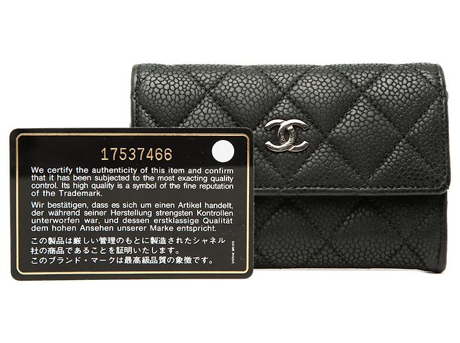 Porta-cartões Chanel Black CC matelassê em caviar Preto - vista 8