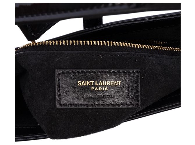 Saint Laurent Mini Le 5 a 7 in vernice nero - vista 5
