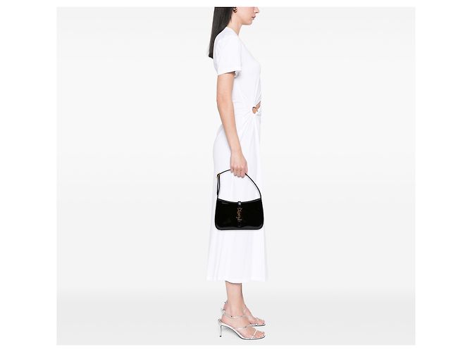 Saint Laurent Mini Le 5 a 7 in vernice nero - vista 6