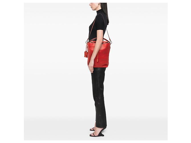 Borsa a secchiello Ashby in tela House Check rossa e pelle di vitello Burberry Rosso - vista 6