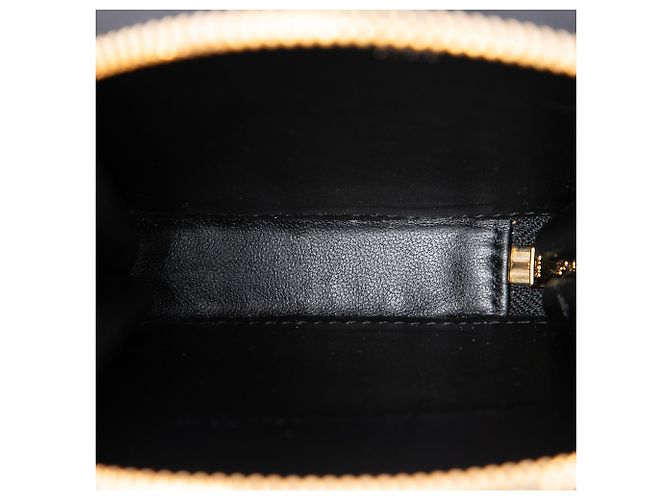 Pochette Cannage Round Caro in pelle di vitello nera con catena Dior Nero - vista 4