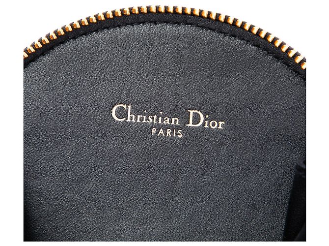Pochette Cannage Round Caro in pelle di vitello nera con catena Dior Nero - vista 5