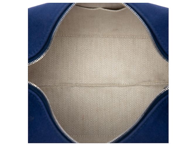 Custodia Hermès Blue Small Toile Bride A Brac Blu scuro - vista 4