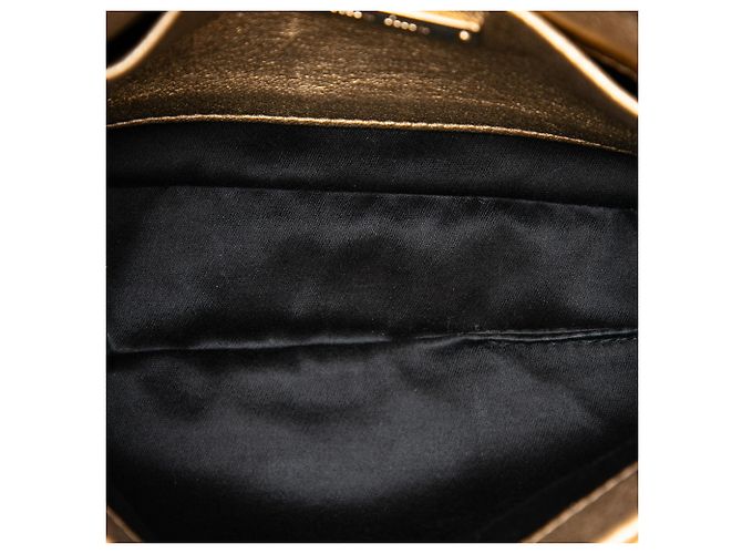 Miu Miu Borsa a tracolla con patta in nappa metallizzato oro e strass D'oro - vista 4