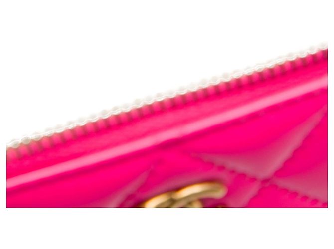 Vanity Beauty case Chanel Pink Small Quilted Patent Pearl Crush con catena Rosa - vista 5