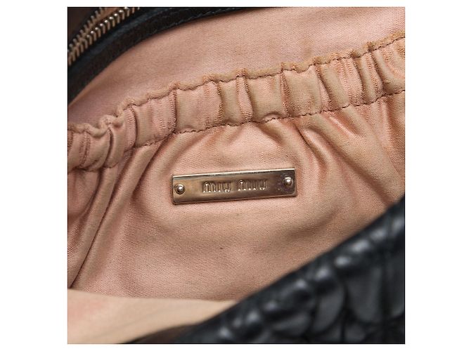 Borsa Miu Miu Black Matelasse Nappa Crystal Chain - vista 5