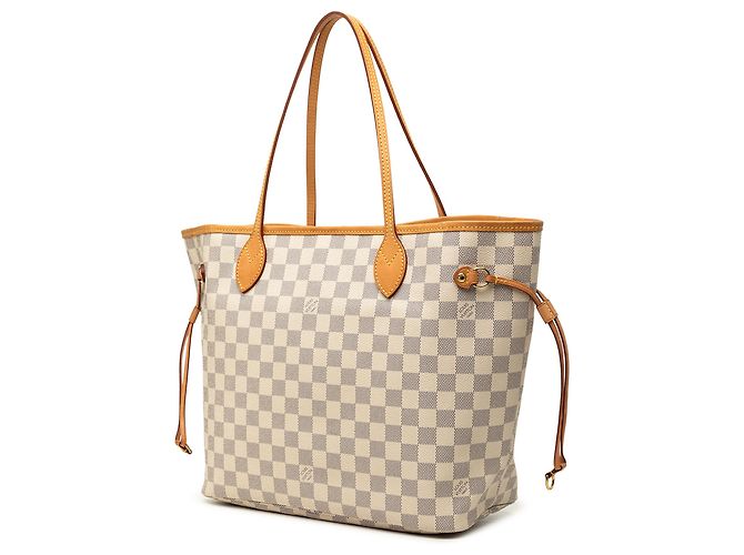 Louis Vuitton White Damier Azur Neverfull MM Bianco - vista 2