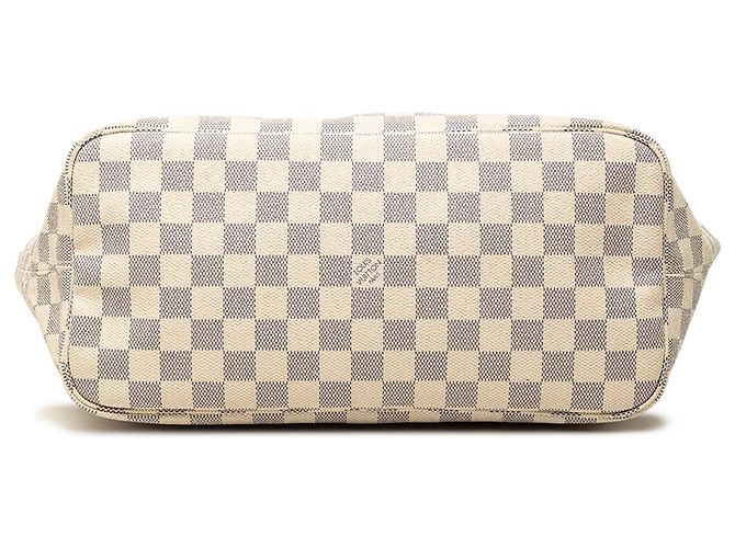 Louis Vuitton White Damier Azur Neverfull MM Bianco - vista 3