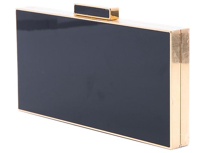 Clutch minaudière Saint Laurent in acrilico nero - vista 2