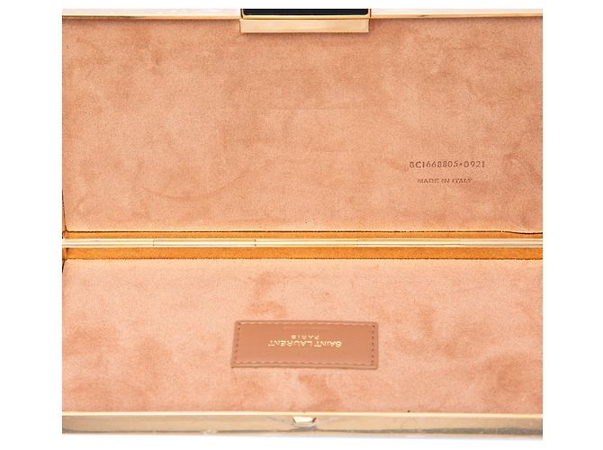 Clutch minaudière Saint Laurent in acrilico nero - vista 4