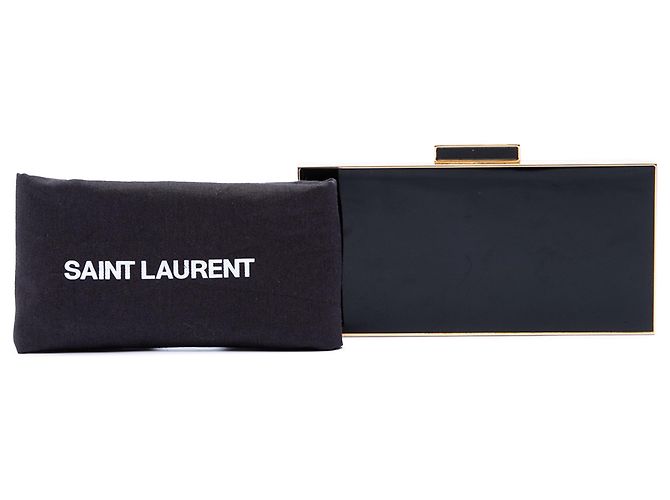 Clutch minaudière Saint Laurent in acrilico nero - vista 7