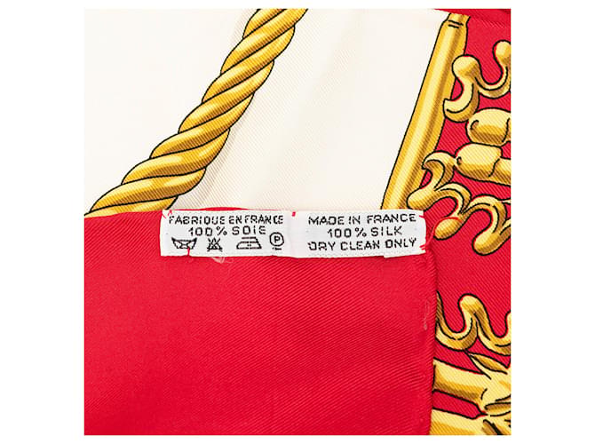 Sciarpa in seta Hermès Red Les Cavaliers d Or 90 Rosso - vista 4