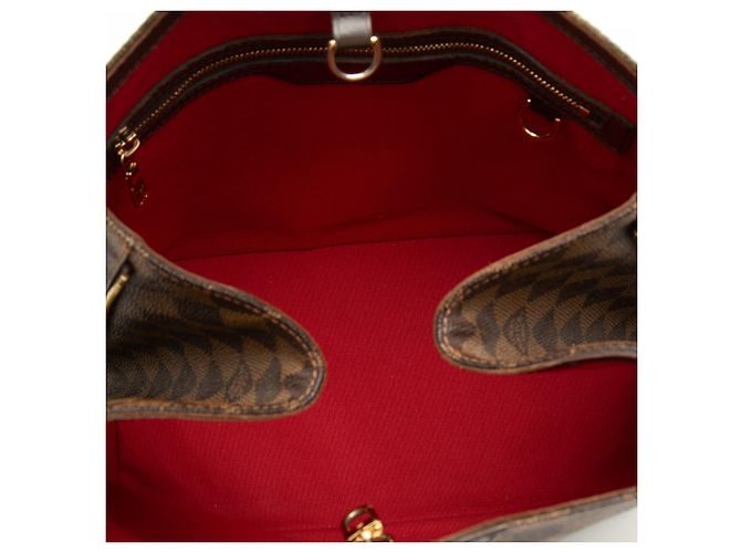Louis Vuitton Cabas Rivington in Damier Ebene marrone - vista 4
