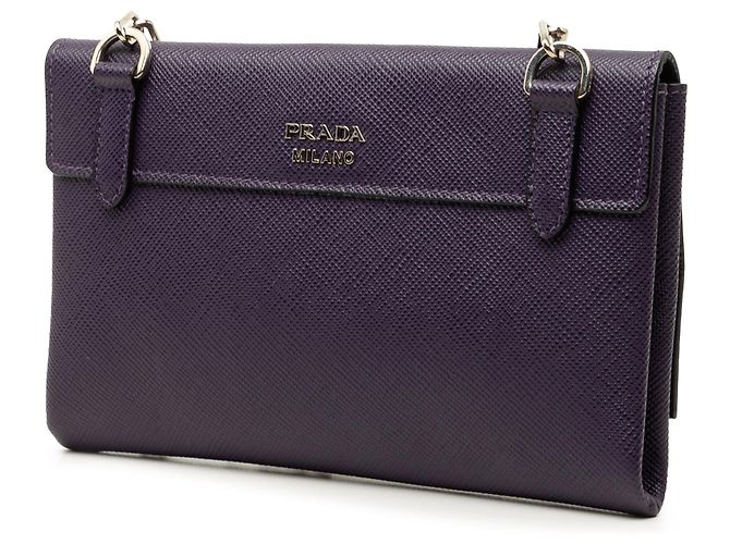 Prada Borsa a tracolla con chiusura Twist Lock in pelle Saffiano viola Porpora Viola scuro - vista 2