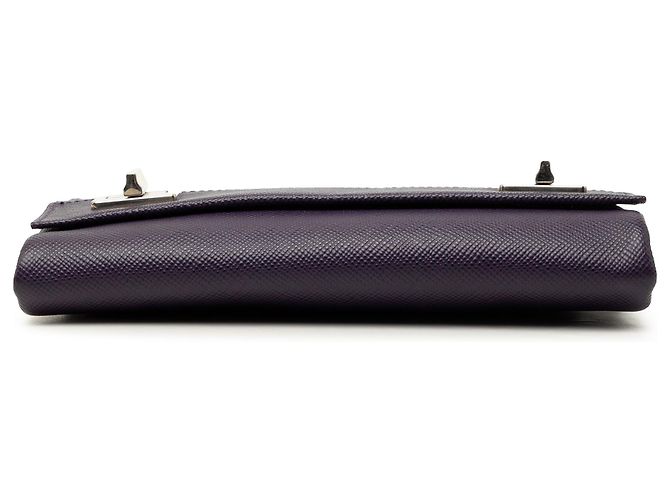 Prada Borsa a tracolla con chiusura Twist Lock in pelle Saffiano viola Porpora Viola scuro - vista 3