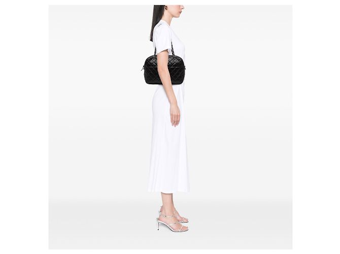 Chanel Black CC gesteppte Lammfell Camera Bag Schwarz - Ansicht 6