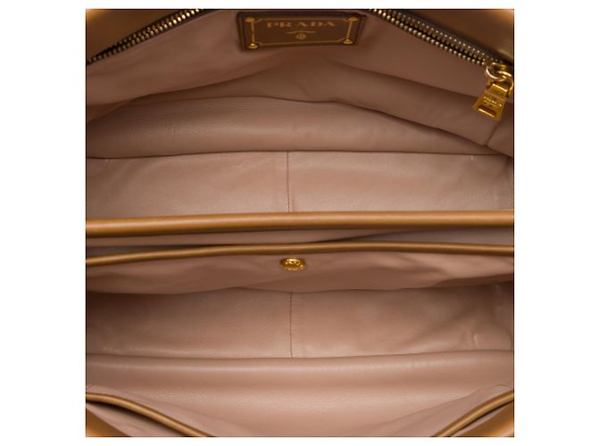 Prada Brown City Calf Frame Top Handle Tote Braun - Ansicht 4