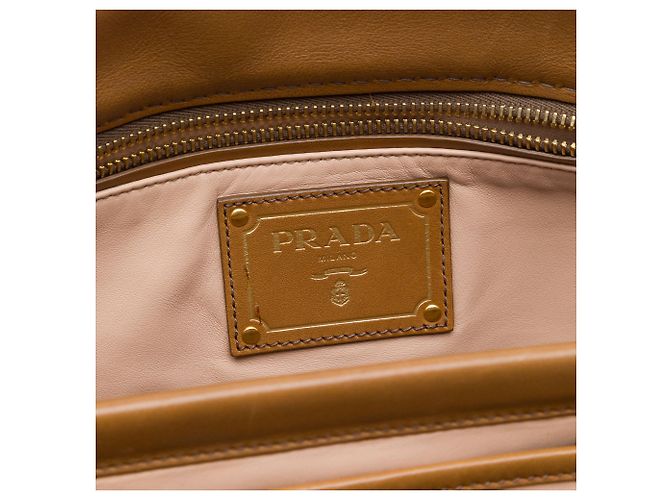 Prada Brown City Calf Frame Top Handle Tote Braun - Ansicht 5
