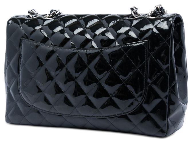 Chanel Black Jumbo Classic Patent Single Flap Nero - vista 2