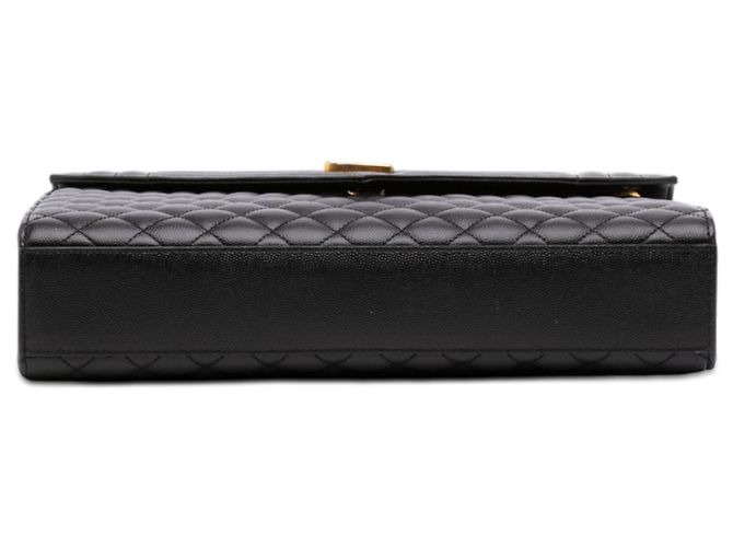 Borsa a bustina Saint Laurent nera in pelle a grana fine con monogramma triquilt Nero - vista 3