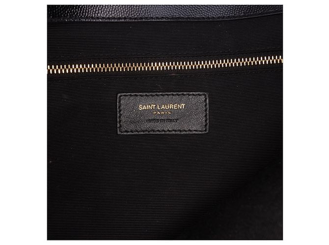 Borsa a bustina Saint Laurent nera in pelle a grana fine con monogramma triquilt Nero - vista 5