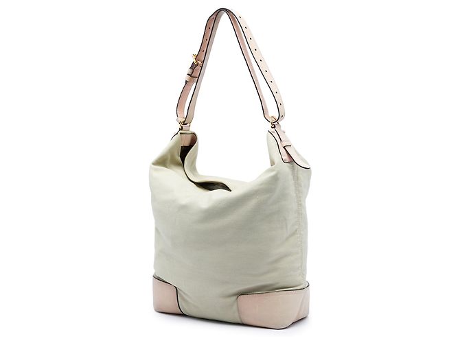 Borsa a tracolla LOEWE in tela marrone Anagram Beige - vista 2