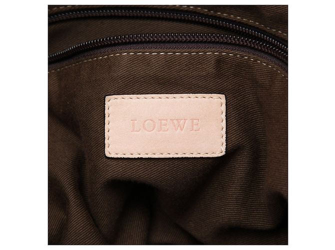 Borsa a tracolla LOEWE in tela marrone Anagram Beige - vista 5
