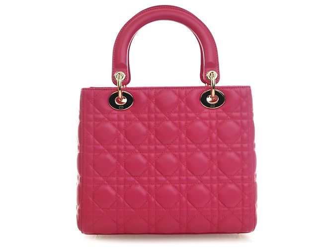Lady Dior aus Lammleder Cannage in Rosa, Größe Medium Pink - Ansicht 2
