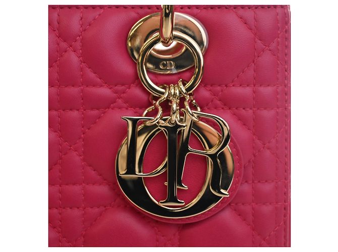 Lady Dior aus Lammleder Cannage in Rosa, Größe Medium Pink - Ansicht 5