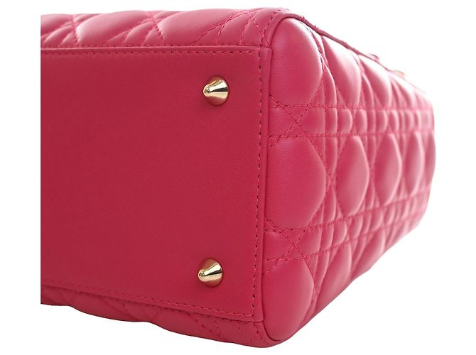 Lady Dior aus Lammleder Cannage in Rosa, Größe Medium Pink - Ansicht 7