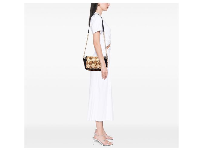 Gucci Beige Small GG Marmont in Raffia a tracolla - vista 6