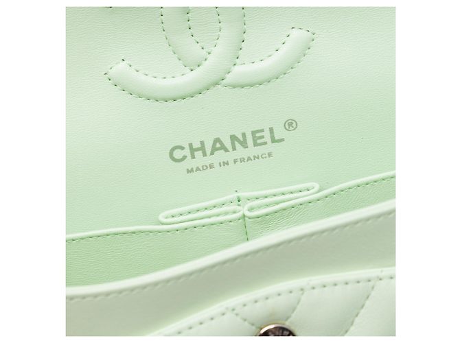 Chanel Green Small Classic Chevron Lambskin Double Flap Verde Verde chiaro - vista 5