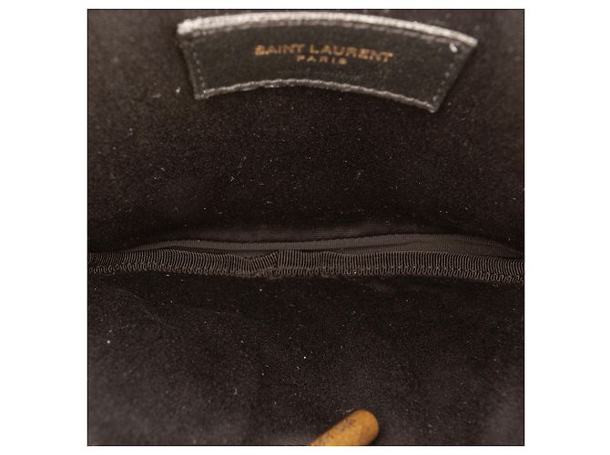 Borsa a tracolla Saint Laurent Black Quilted Le Maillon Round Tassel Chain Crossbody Nero - vista 4
