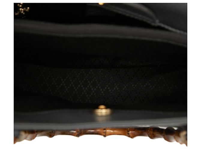 Gucci Black Medium Leather Bamboo Diana Tote Schwarz - Ansicht 4