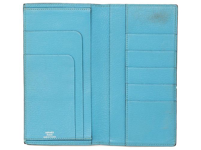 Cartera larga Evelyne en chevre Mysore azul Hermès - vista 4