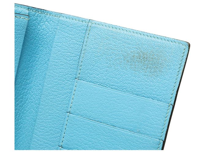 Cartera larga Evelyne en chevre Mysore azul Hermès - vista 7