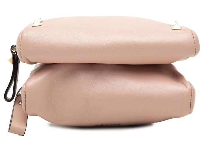 Valentino Pink Leather Rockstud Double Zip Crossbody - view 3