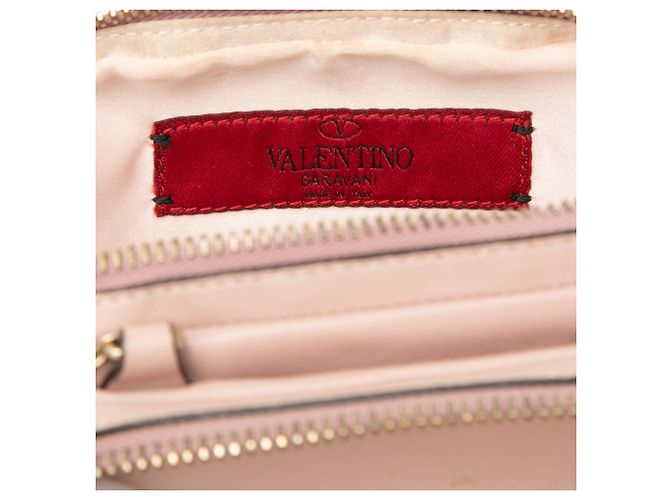 Valentino Pink Leather Rockstud Double Zip Crossbody - view 5