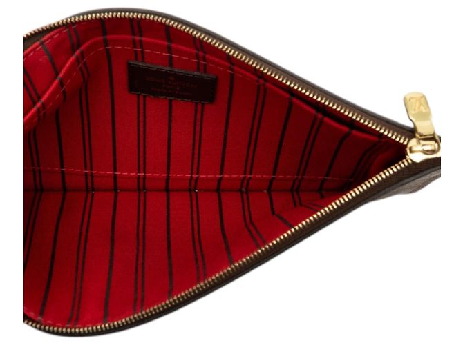Pochette Louis Vuitton Damier Ebene Marrone Neverfull MM - vista 4