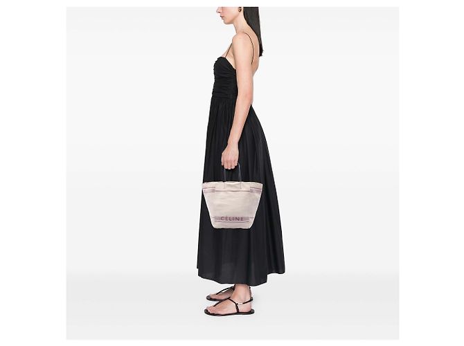 Céline Celine Tote Phantom de lona marrón, tamaño Medium Castaño Beige - vista 6