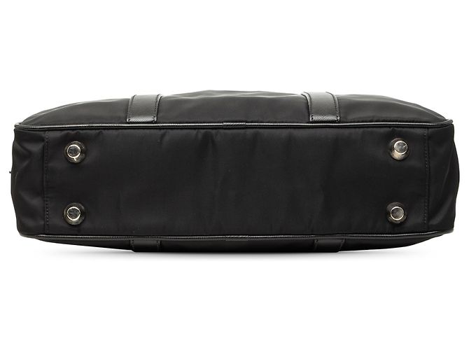 Borsa Business in Tessuto con bordi in Saffiano nero Prada - vista 3