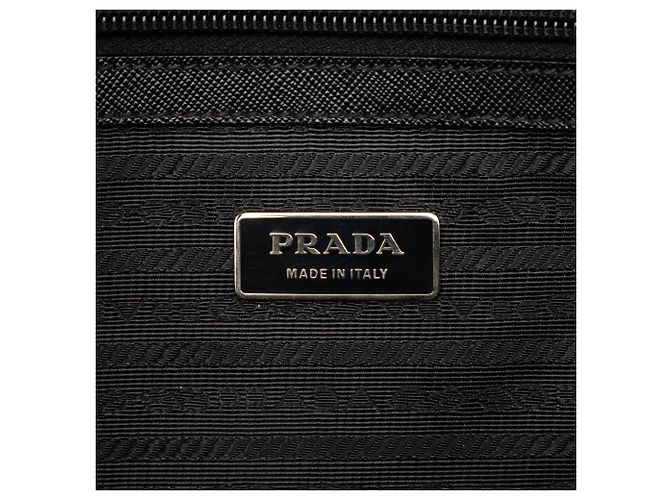 Borsa Business in Tessuto con bordi in Saffiano nero Prada - vista 5