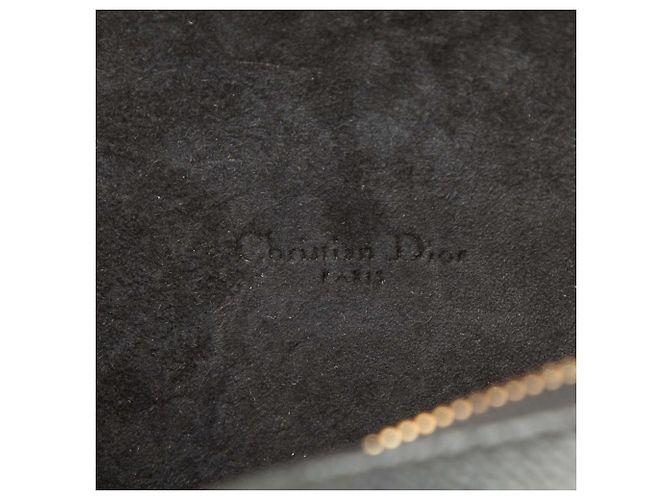 Pochette Caro Double in pelle di vitello granulata nera Dior Nero - vista 5