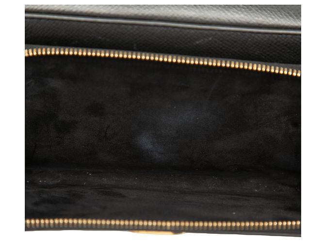Pochette Caro Double in pelle di vitello granulata nera Dior Nero - vista 7